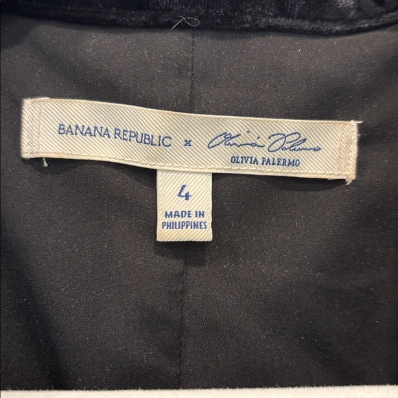 Banana Republic x Olivia Palermo Velvet Black Long Sleeve Dress - Picture 3 of 4